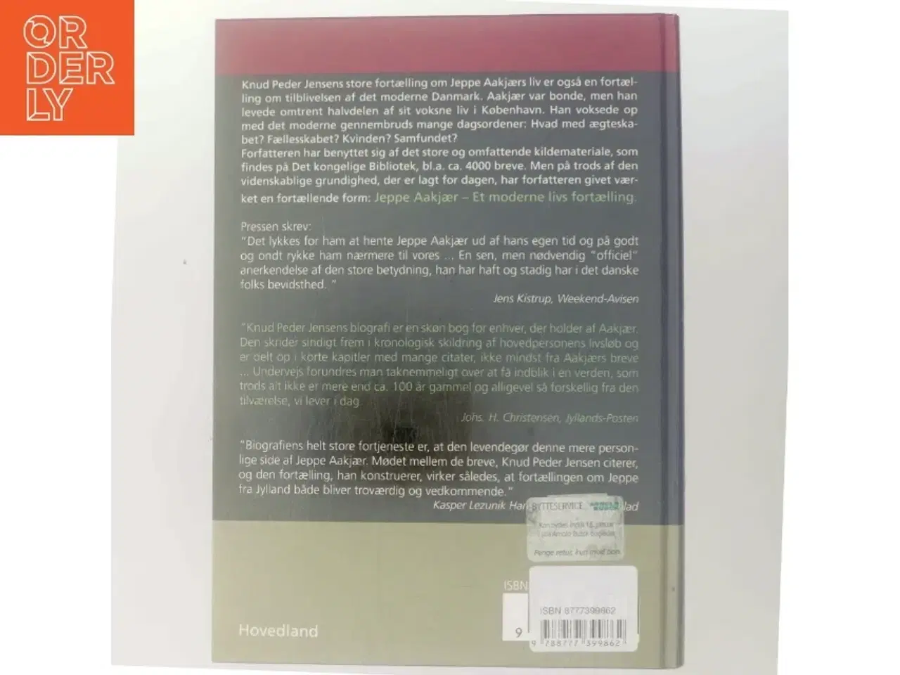 Billede 3 - Jeppe Aakjær : et moderne livs fortælling af Knud Peder Jensen (f. 1951) (Bog)