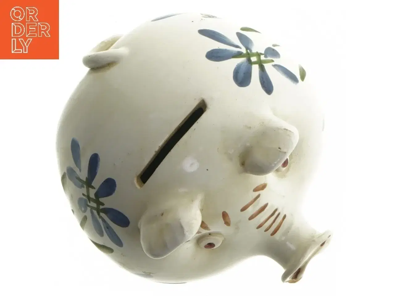 Billede 5 - Keramik sparegris med blomstermønster