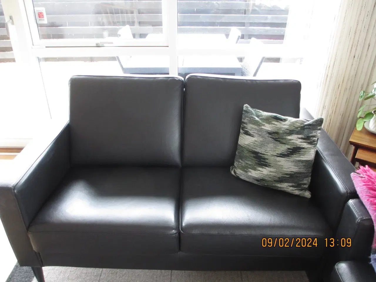Billede 3 - sort læder sofa