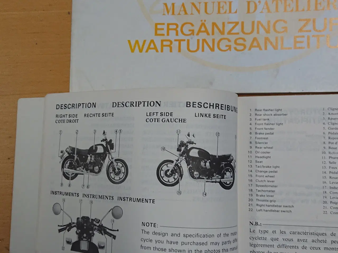 Billede 3 - services manual Yamaha XS100S+owners book