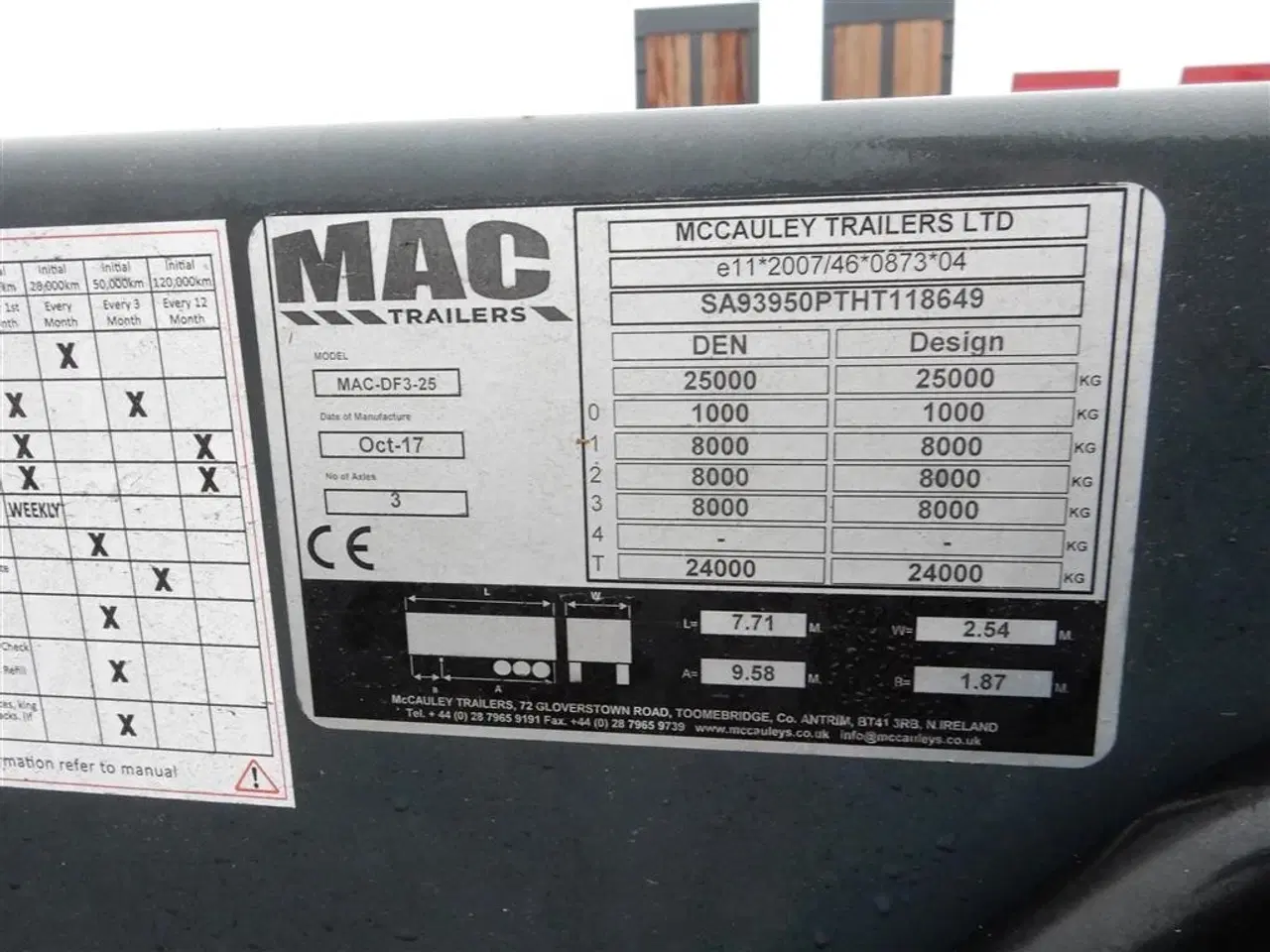 Billede 3 - MAC 3 akslet maskintrailer Kærre til lastbil