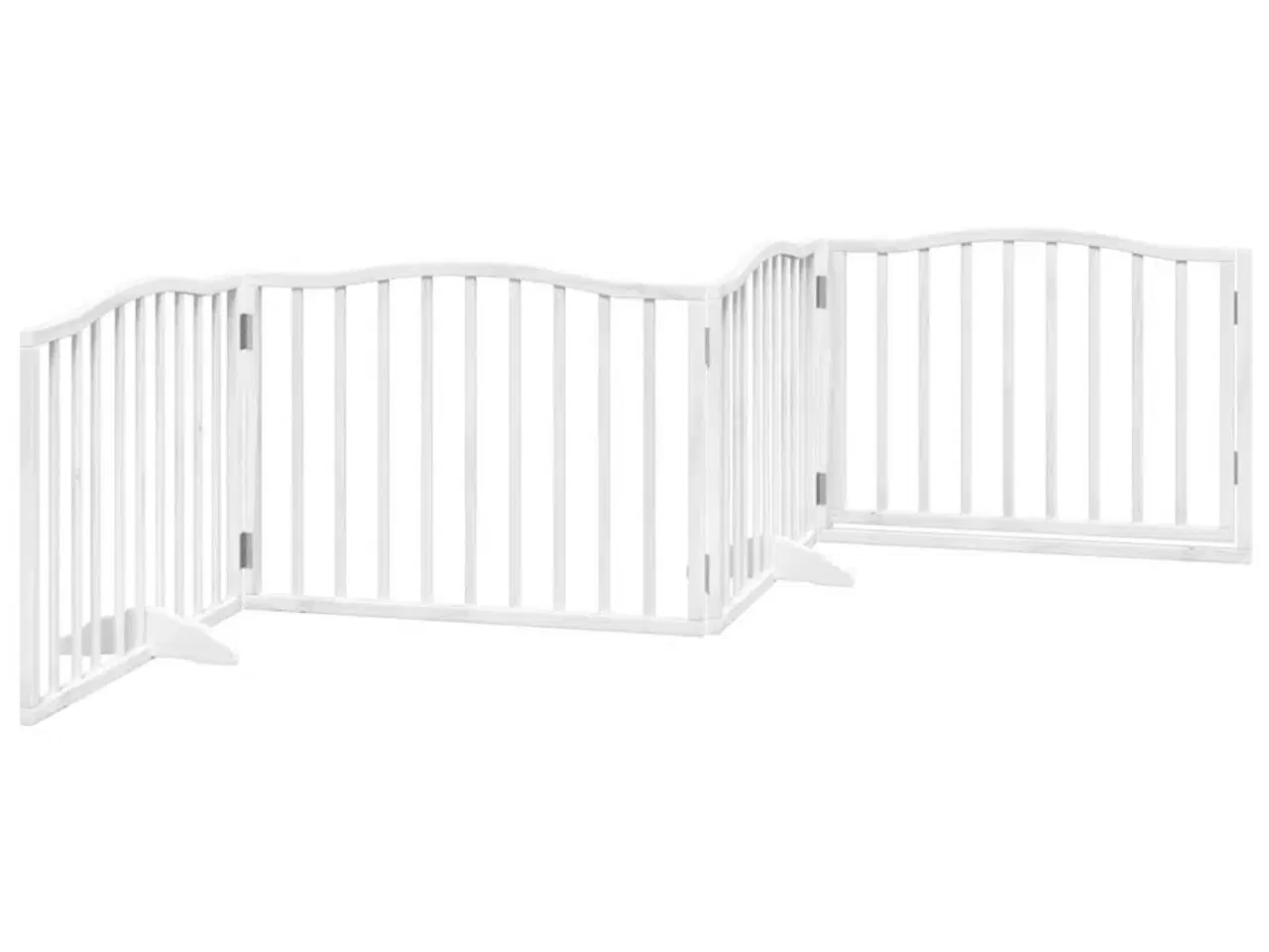 Billede 6 - Hundelåge med dør 4 paneler 320 cm foldbar poppeltræ hvid