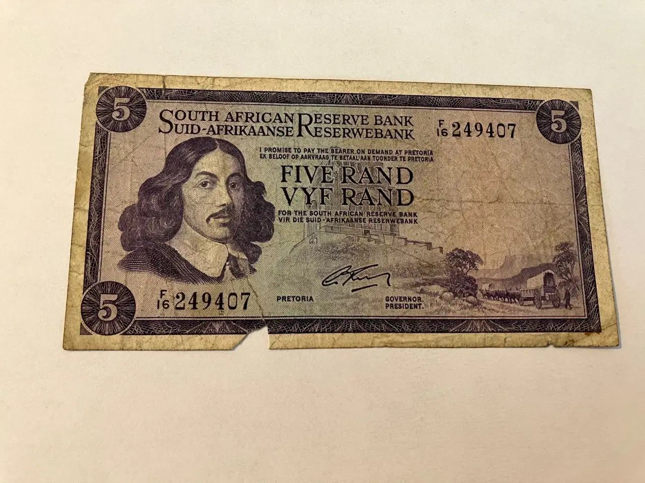 Billede 1 - Five Rand South Africa - Meget dårlig stand