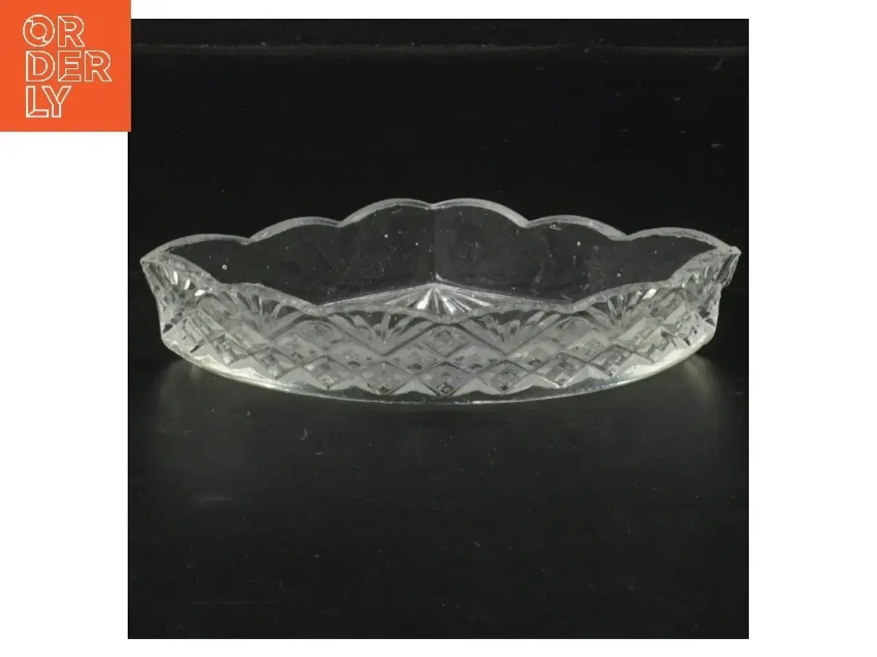 Billede 2 - Dekorativt glasfad (str. 14x8,5 cm)