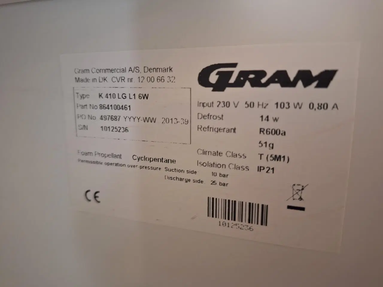 Billede 2 - industrikøleskab Gram 