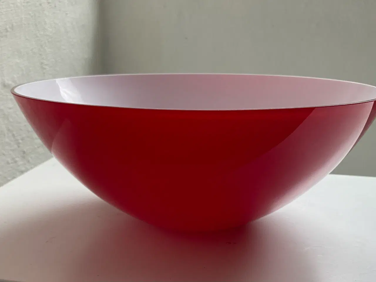 Billede 4 - Holmegaard glasskål- rød/hvid