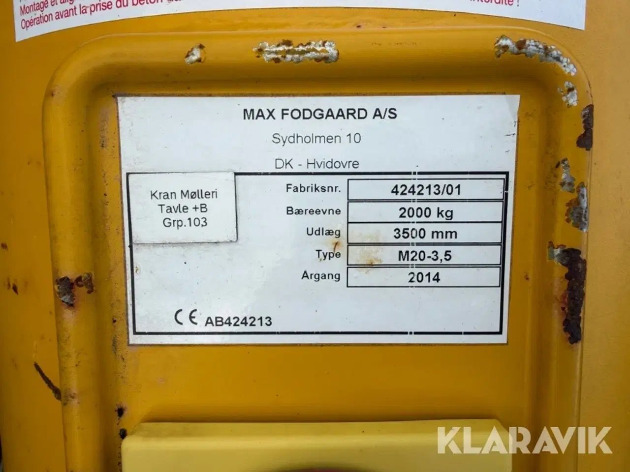 Billede 5 - Svingkran Max Fodgaard M20-3,5 - 2000kg