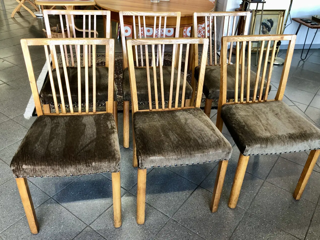Billede 4 - Spisebordsstole 6 stk. vintage