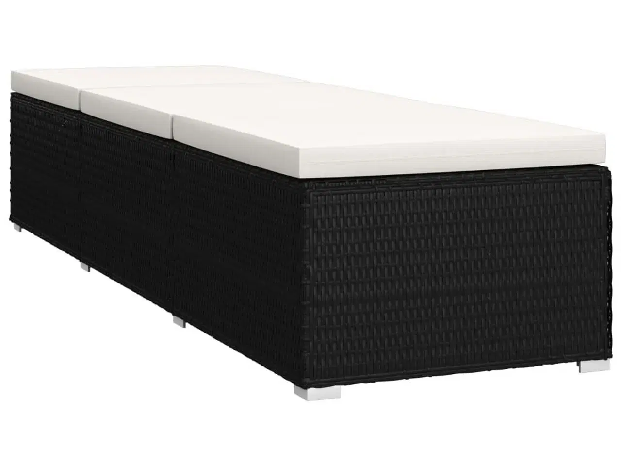 Billede 5 - Liggestol med hynde og tebord polyrattan cremehvid