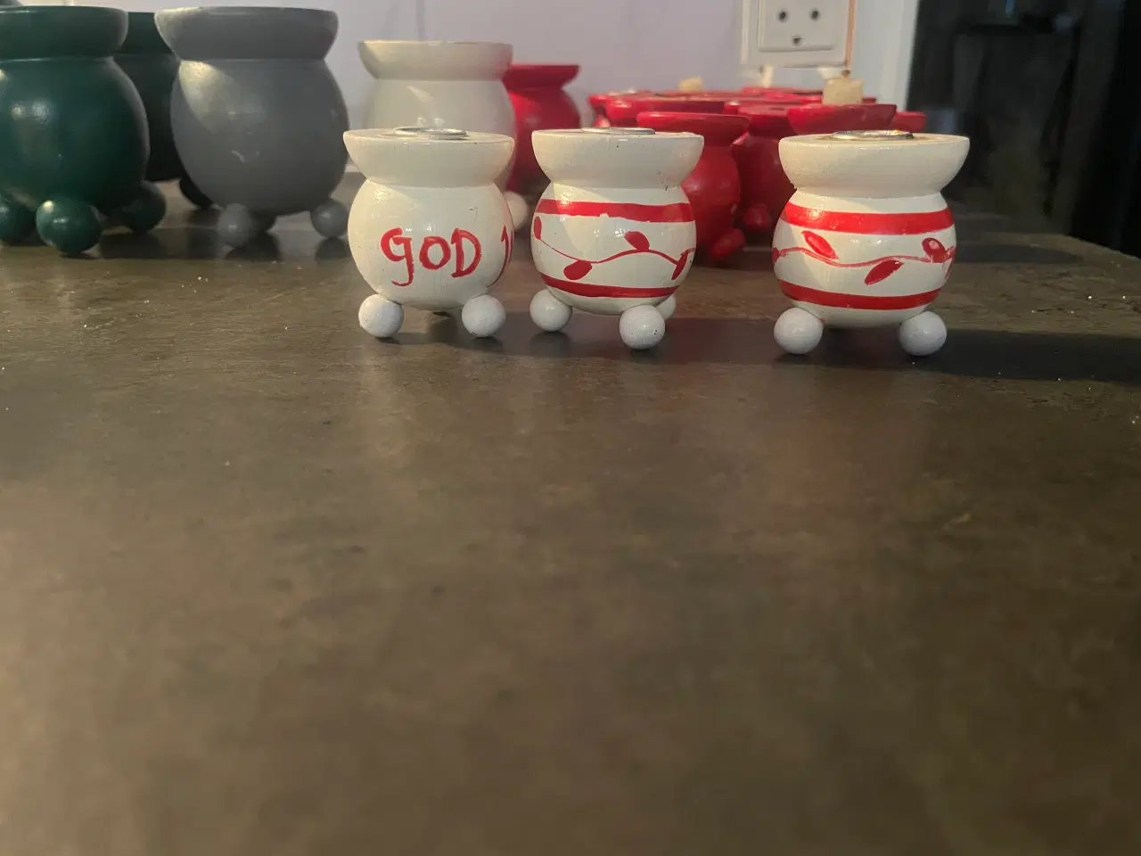 Billede 4 - Lysestager svenske træ Julelysestager trælysestage