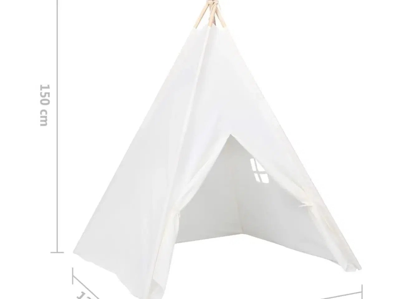 Billede 8 - Tipi til børn 120x120x150 cm med bærepose polyester hvid