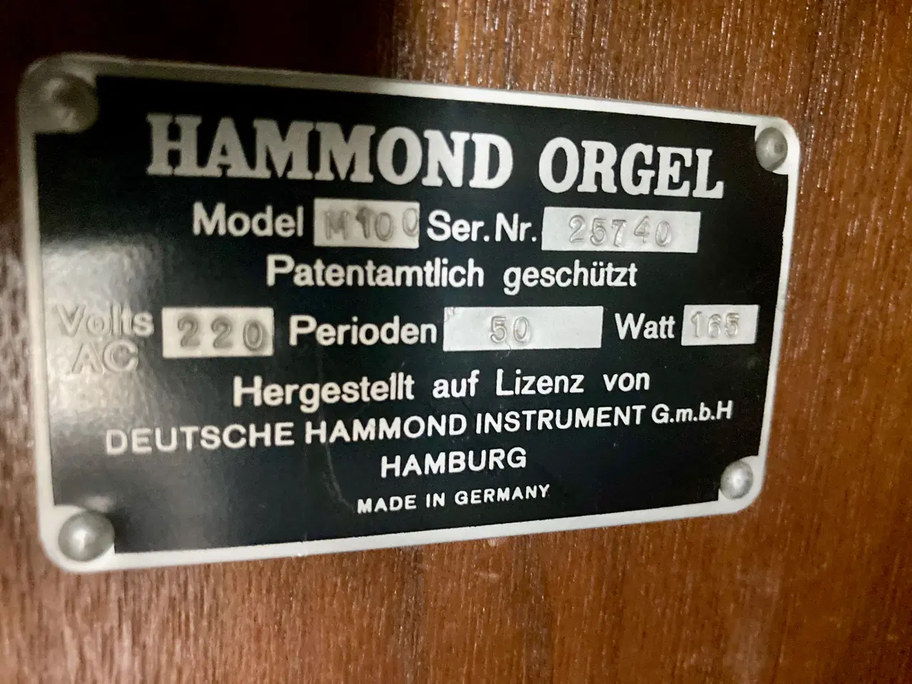 Billede 5 - Hammondorgel, Hammond M100