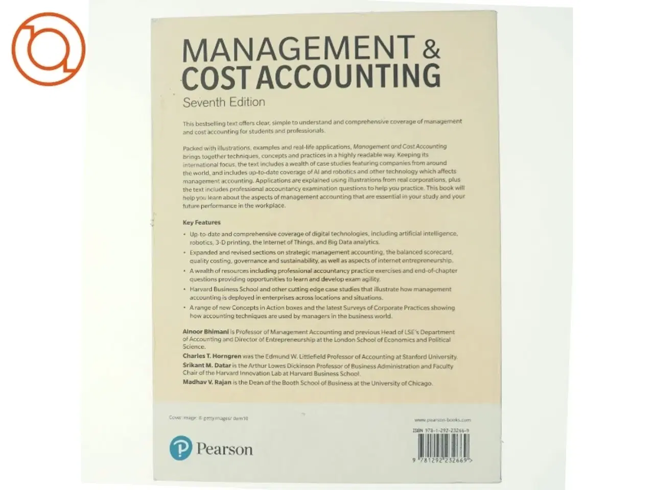 Billede 3 - Management and cost accounting : Alnoor Bhimani, Charles T. Horngren, Srikant M. Datar, Madhav V. Rajan af Alnoor Bhimani (Bog)