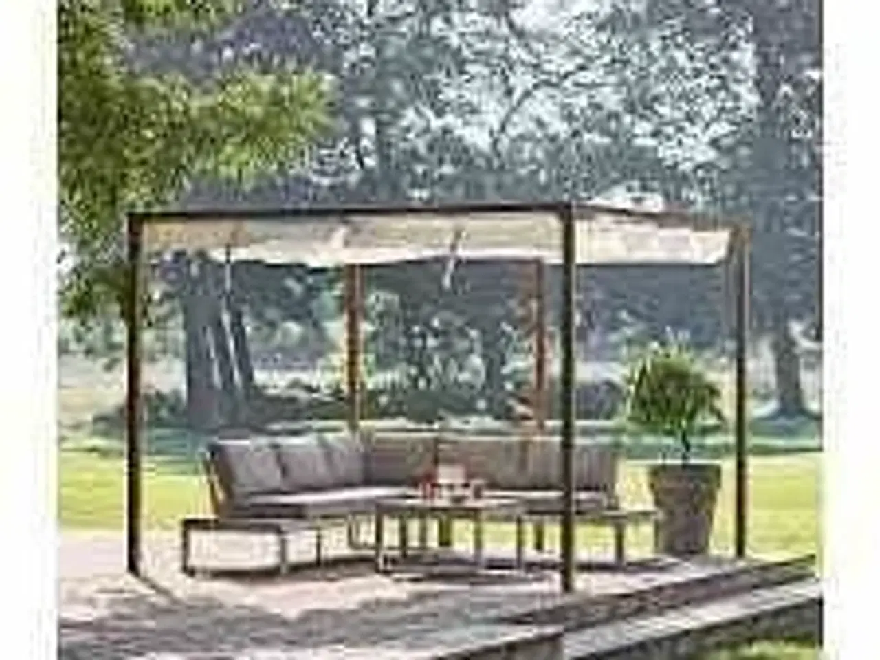 Billede 1 - Bali Pergola wooden med off-white cover 3x3 m.