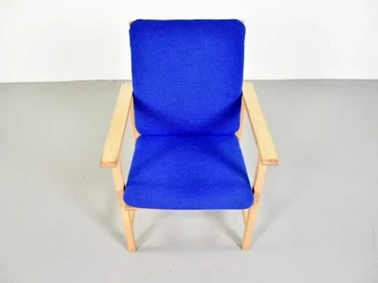 Billede 5 - Børge mogensen lænestol i eg med blåt polster