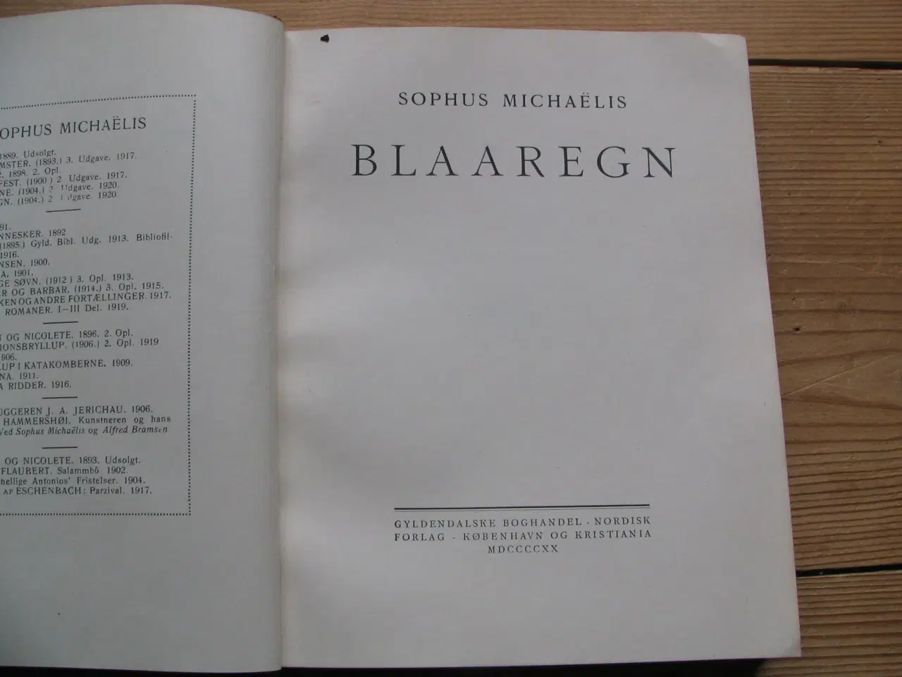 Billede 3 - Sophus Michaëlis. Blaaregn - digte. fra 1920