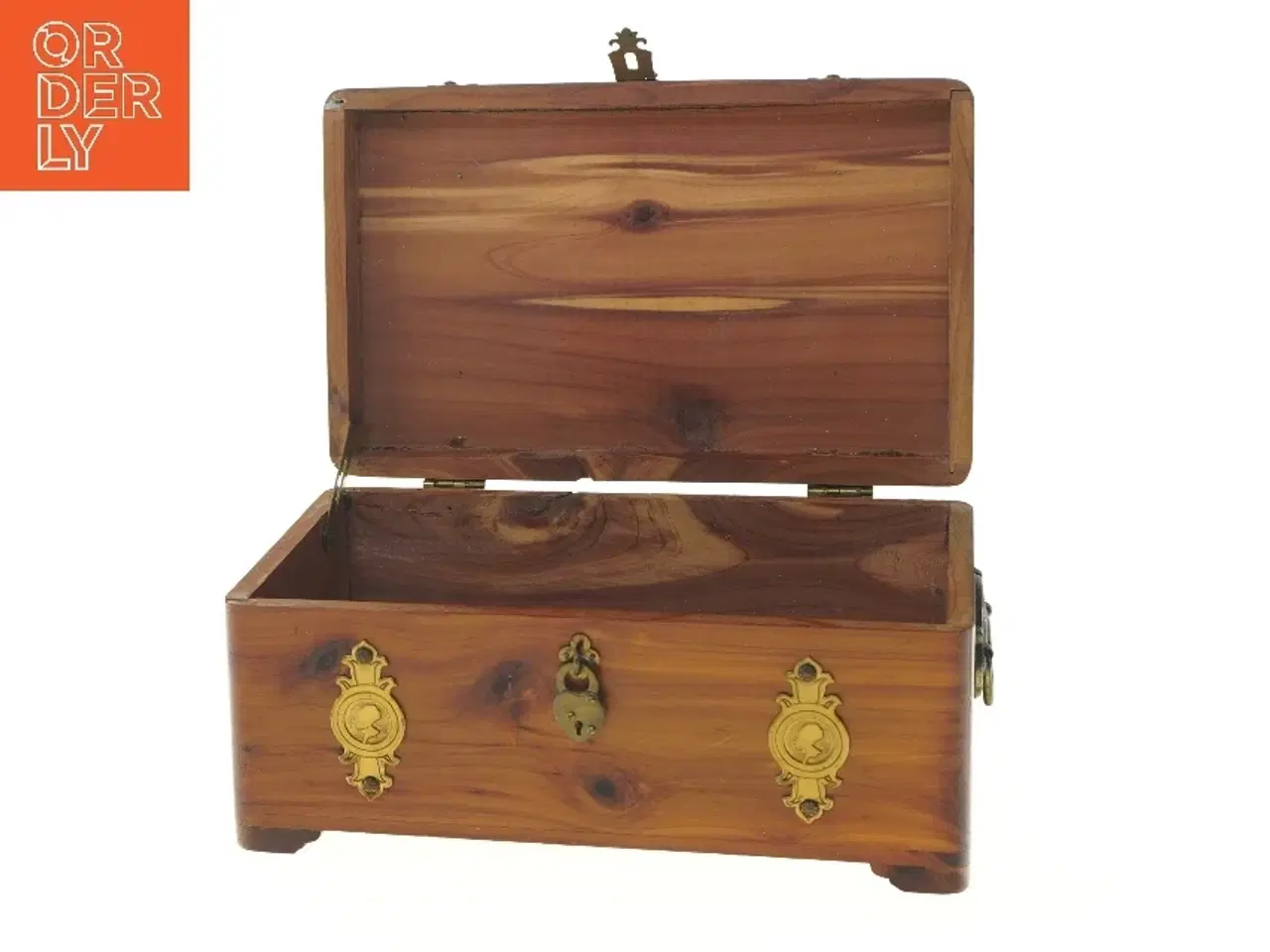 Billede 5 - Trækasse med metalbeslag (str. 25,5x15,5 cm)