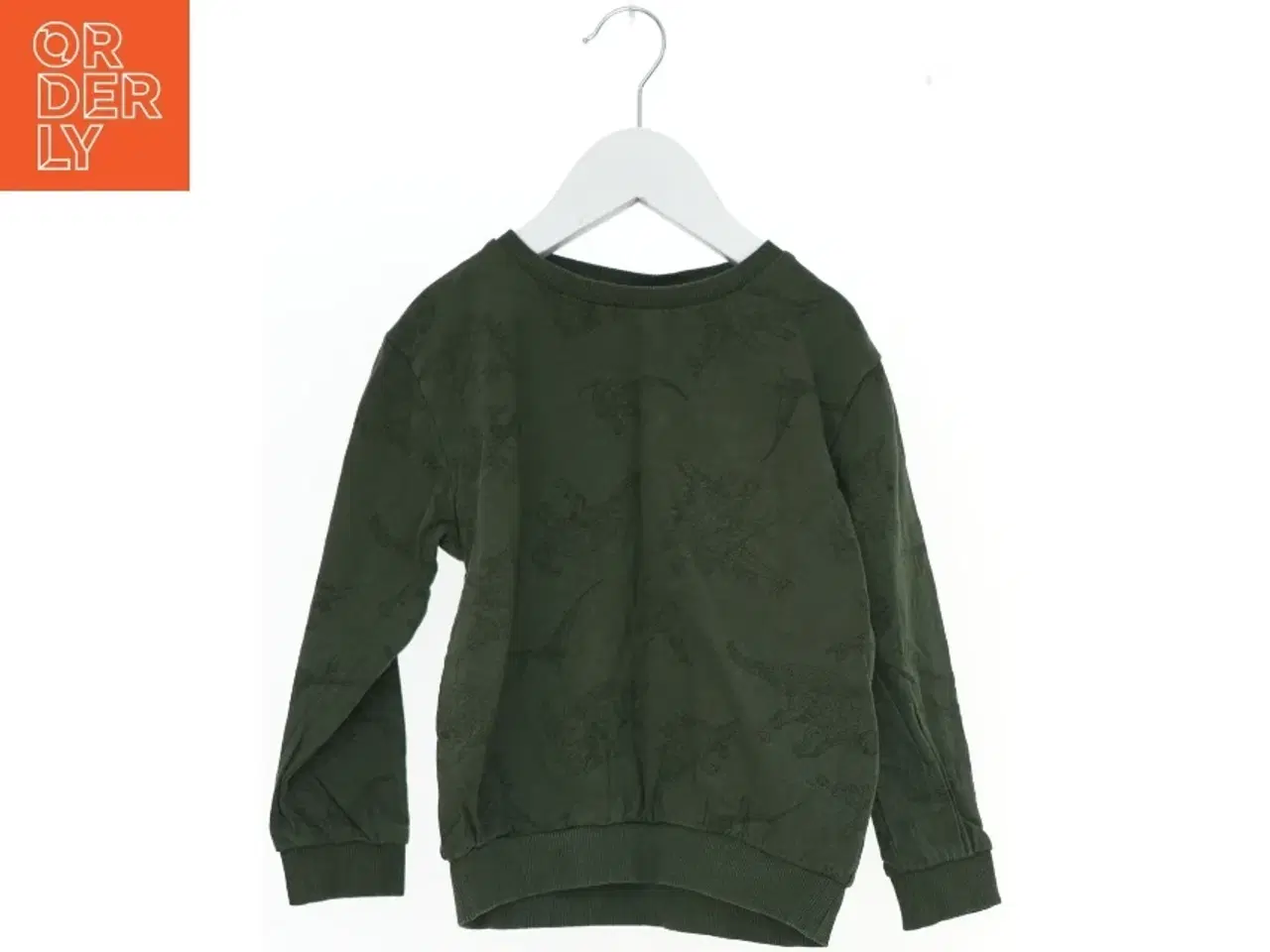 Billede 1 - Grøn sweatshirt med dinosaurmønster fra Basic needs (str. 110)