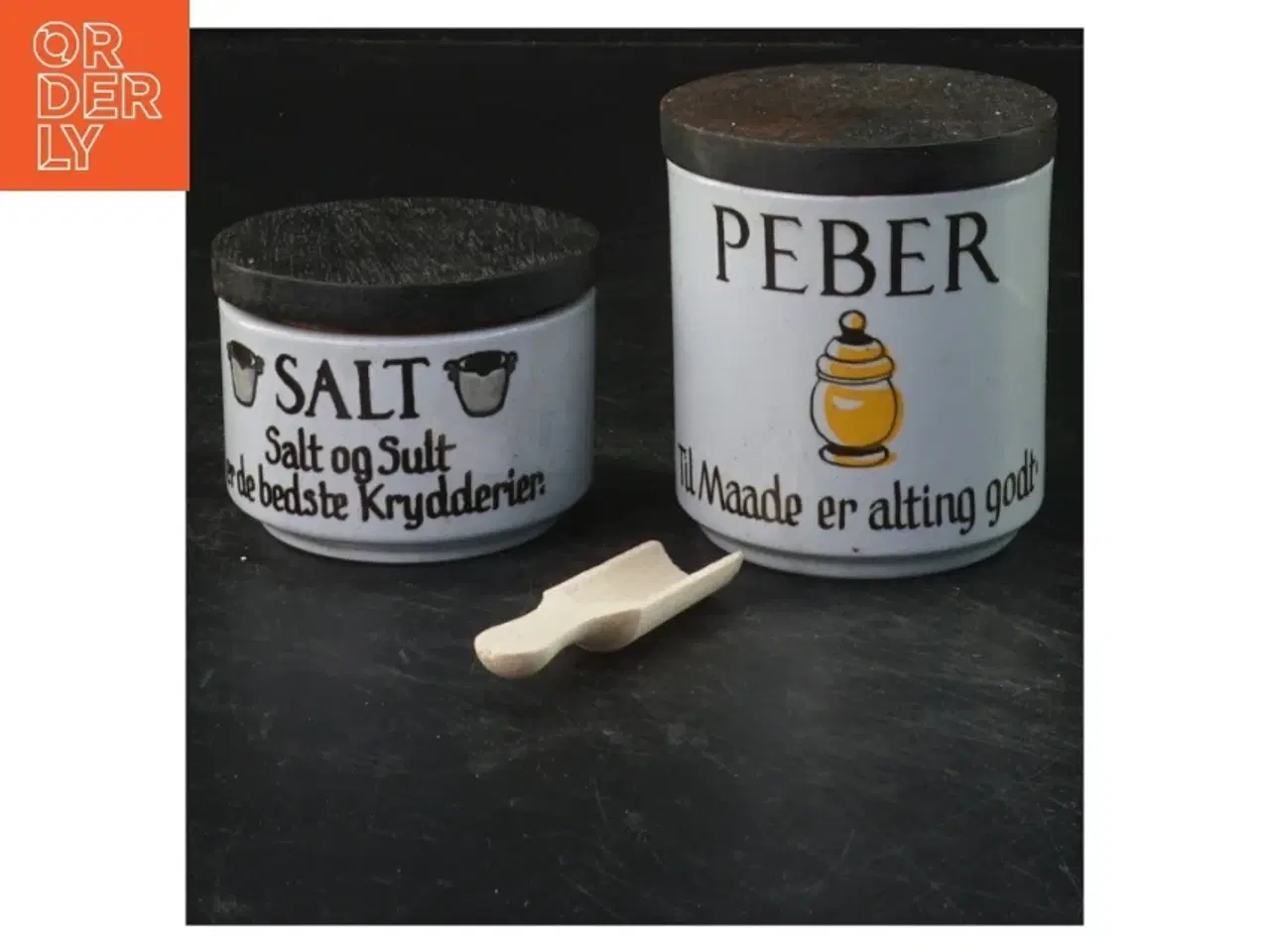 Billede 1 - Sæt salt- og peberkrukker fra Knabstrup (str. 8x7&5x7 cm)