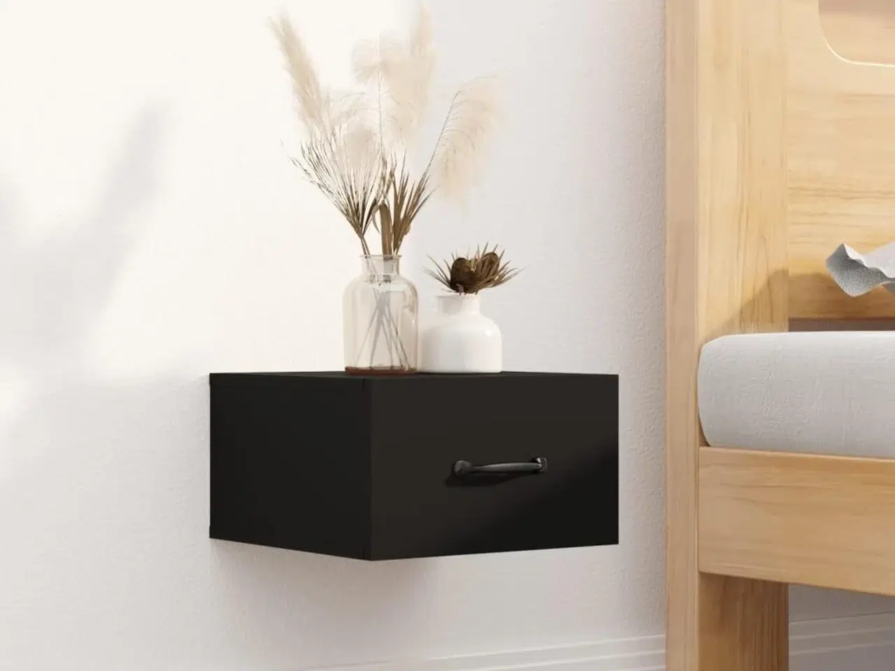 Billede 3 - Væghængte sengeborde 2 stk. 35x35x20 cm sort