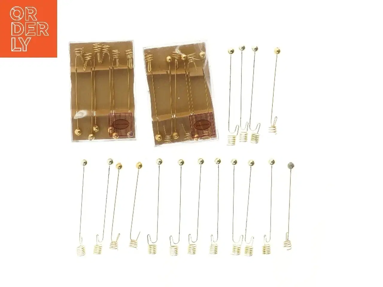 Billede 1 - Guld lysestager til juletræet (str. 14,5 cm)