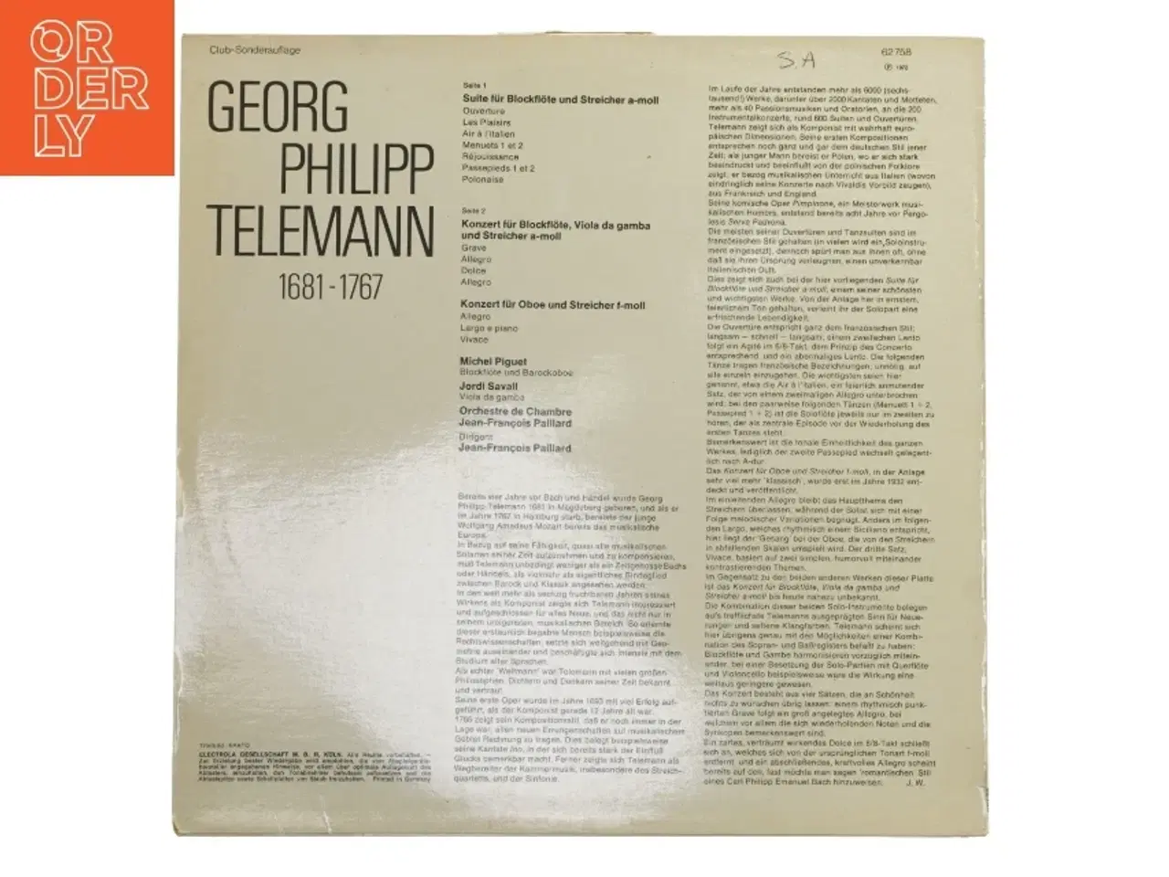 Billede 2 - Georg Philipp Telemann vinylplade fra EMI Electrola