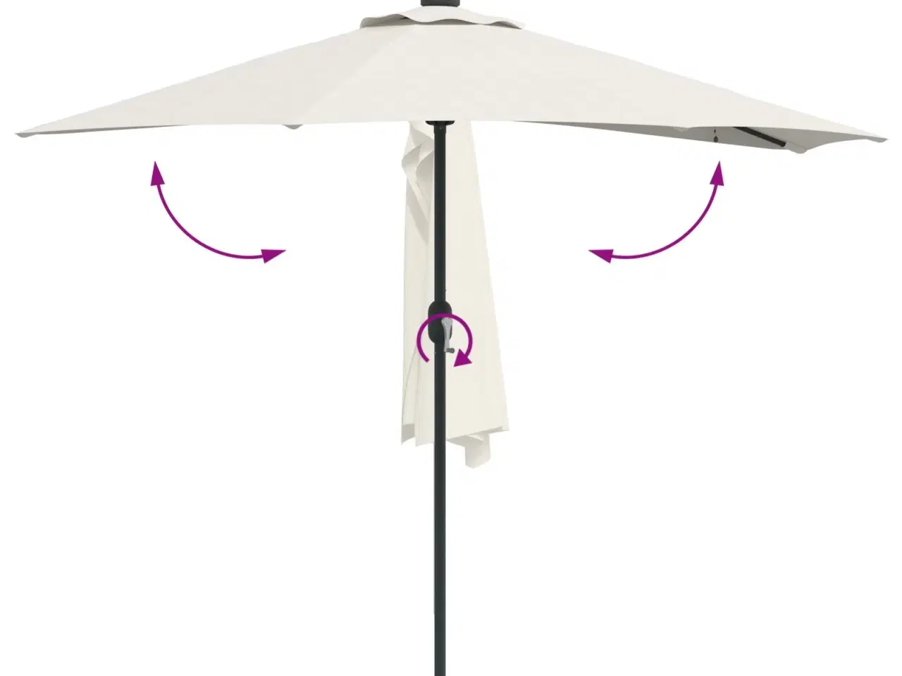 Billede 9 - Halv haveparasol Sandfarvet 294 x 150 x 224 cm Stof