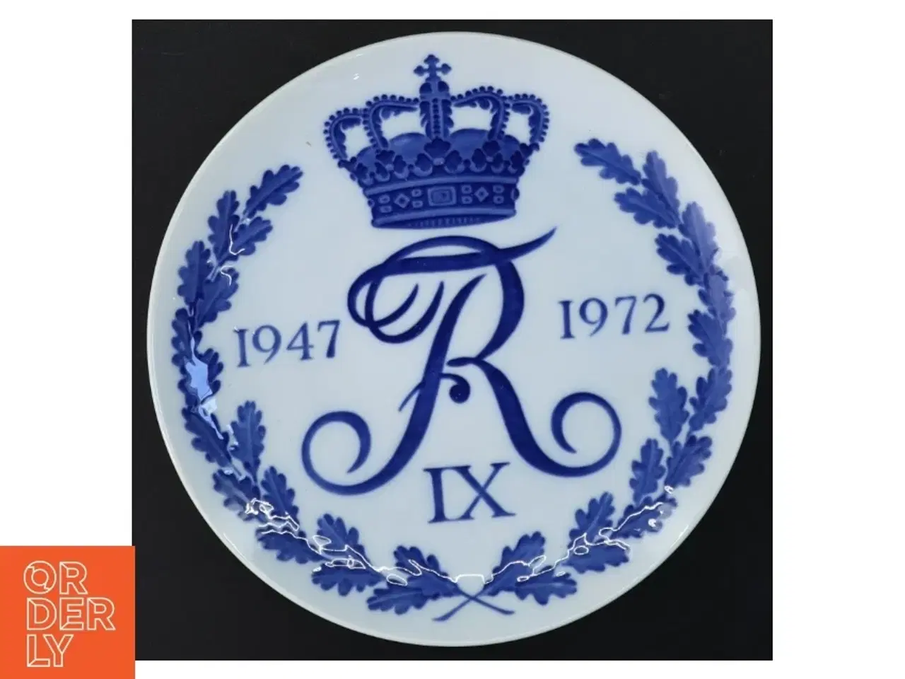 Billede 1 - Platte 1947-1972 Kong Frederik IX fra Royal Copenhagen (str. Ø 18 cm)