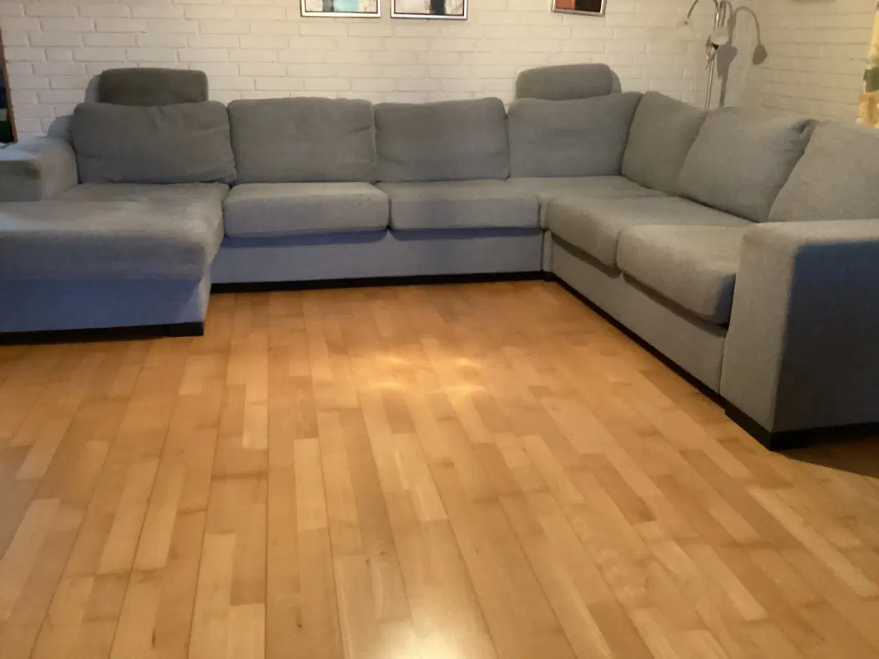 Billede 1 - Grå vinkelsofa med chaiselong