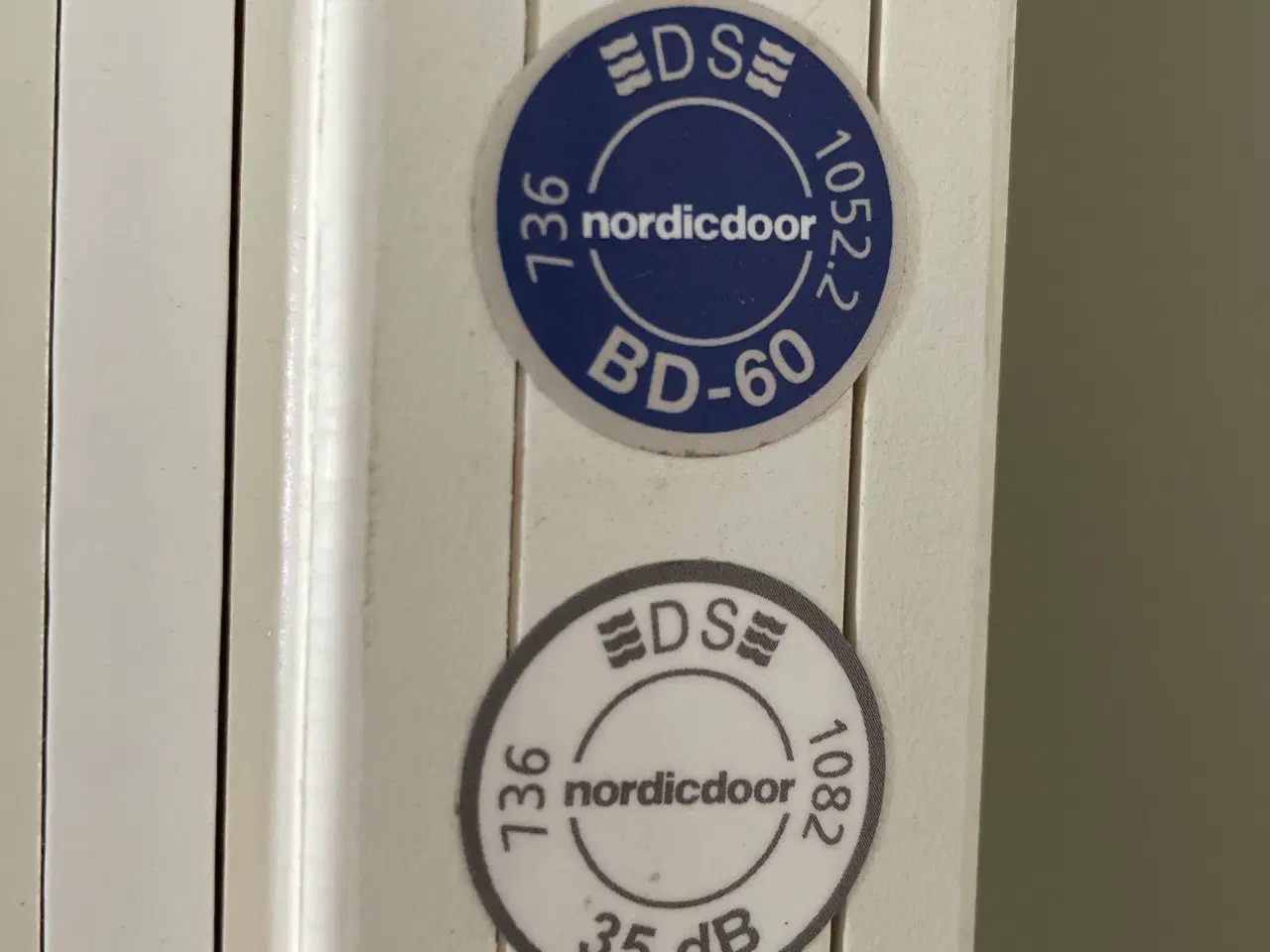 Billede 5 - Nordicdoor brand- og lyddør bd60 db35, 1024x60x2052mm, venstrehængt, hvid