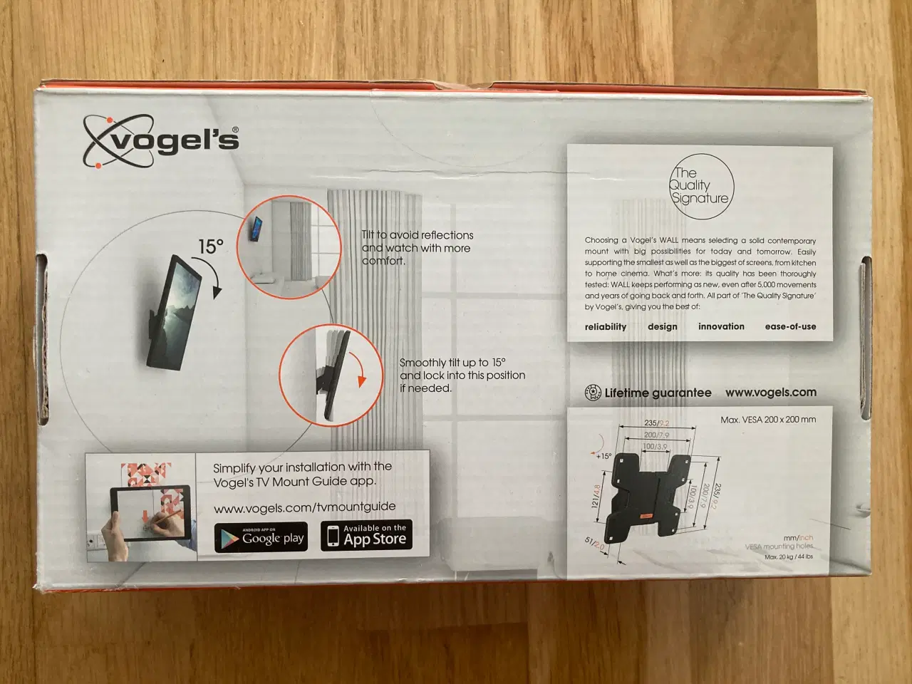 Billede 2 - TV-ophæng med tilt.  Vogel’s WALL series 3115