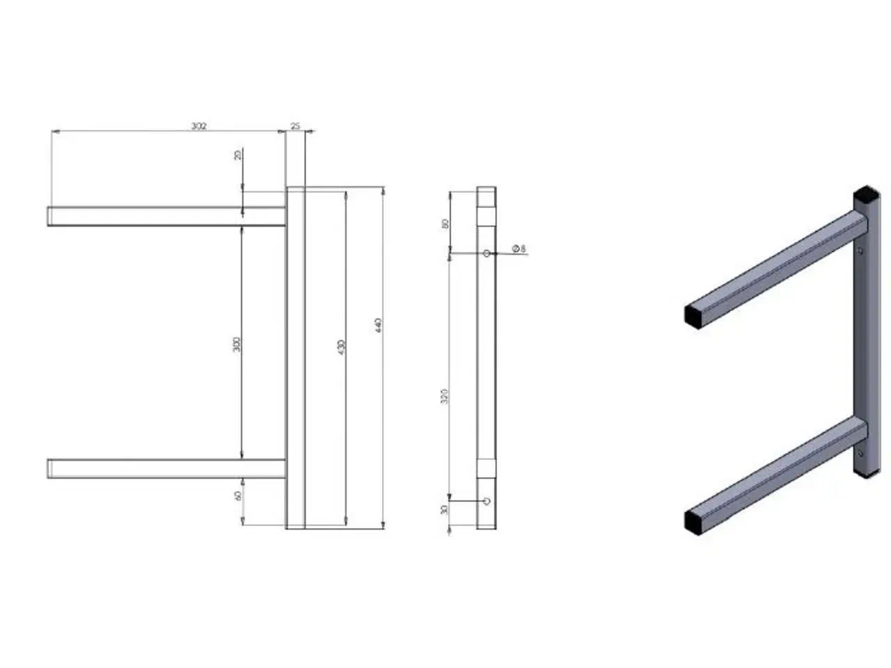 Billede 2 - Hylde holder – dobbelt – 2 kg