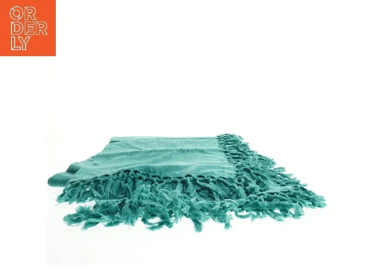 Billede 2 - Grøn dug med frynser (str. 127x174 cm)