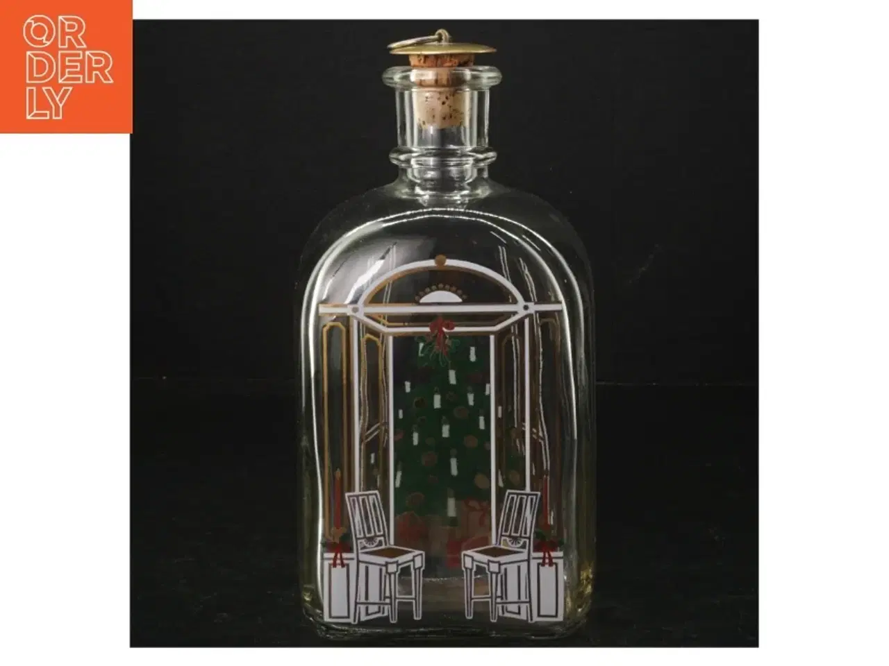 Billede 1 - Dekorativ juleflaske fra Holmegaard (str. H. 19 cm)