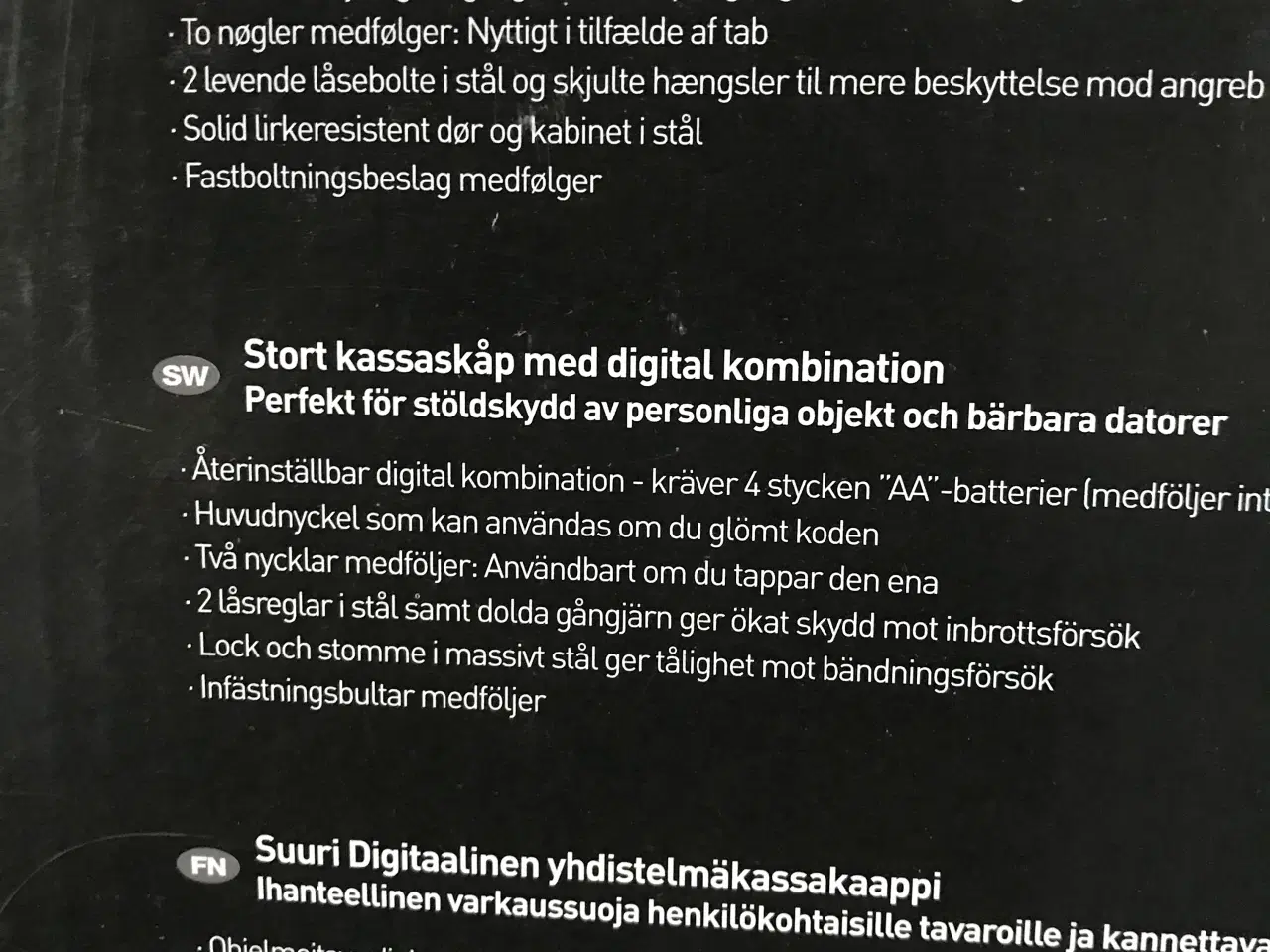 Billede 2 - Nyt Stor Pengeskab med digital kombination 