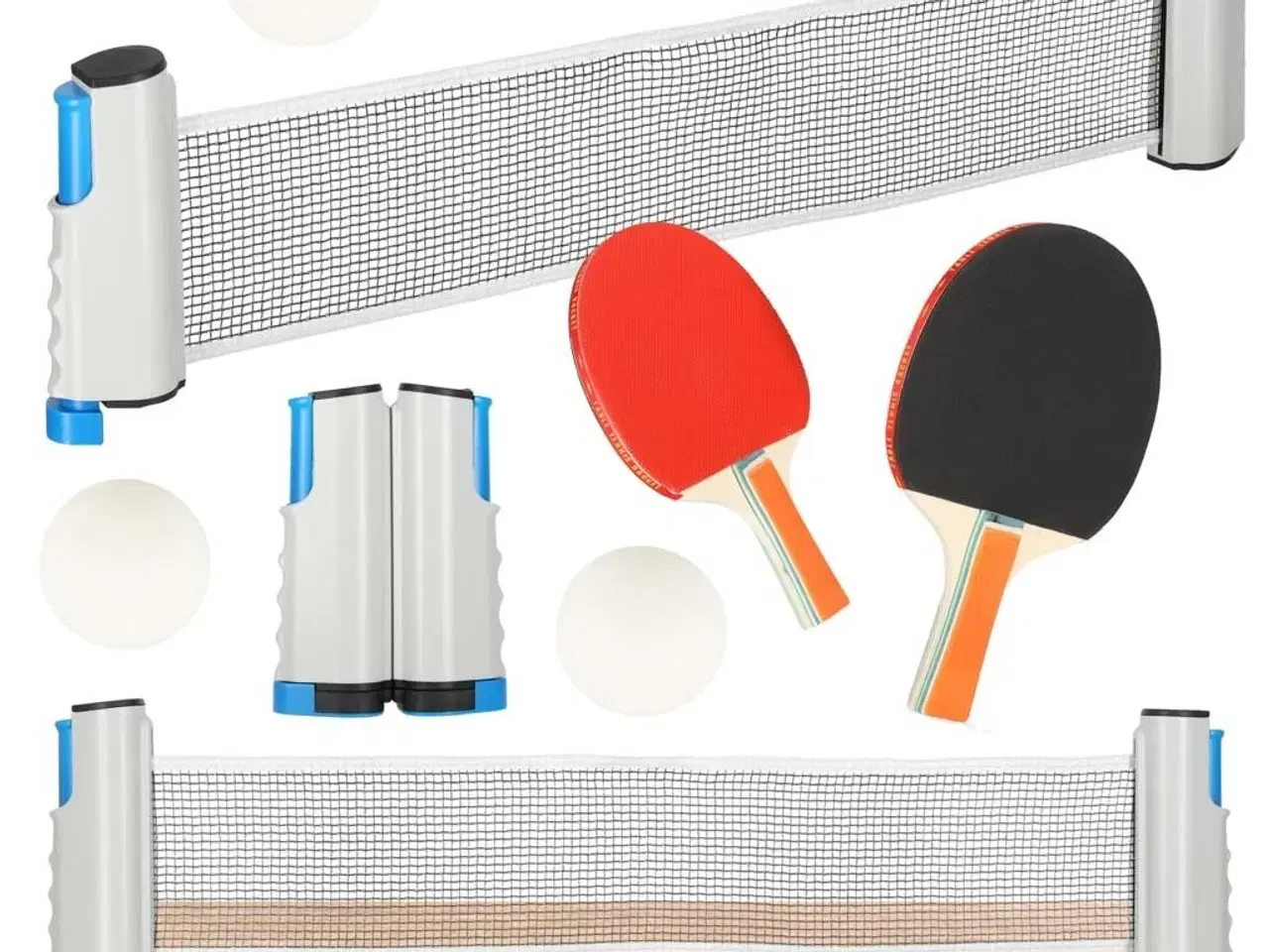 Billede 1 - Bordtennis sæt – net, 2 bat og 3 bolde (udtrækkeligt net)