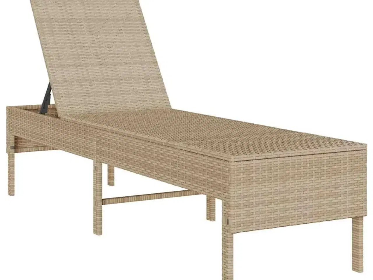 Billede 4 - Liggestol med hynde 55x200x44 cm polyrattan beige