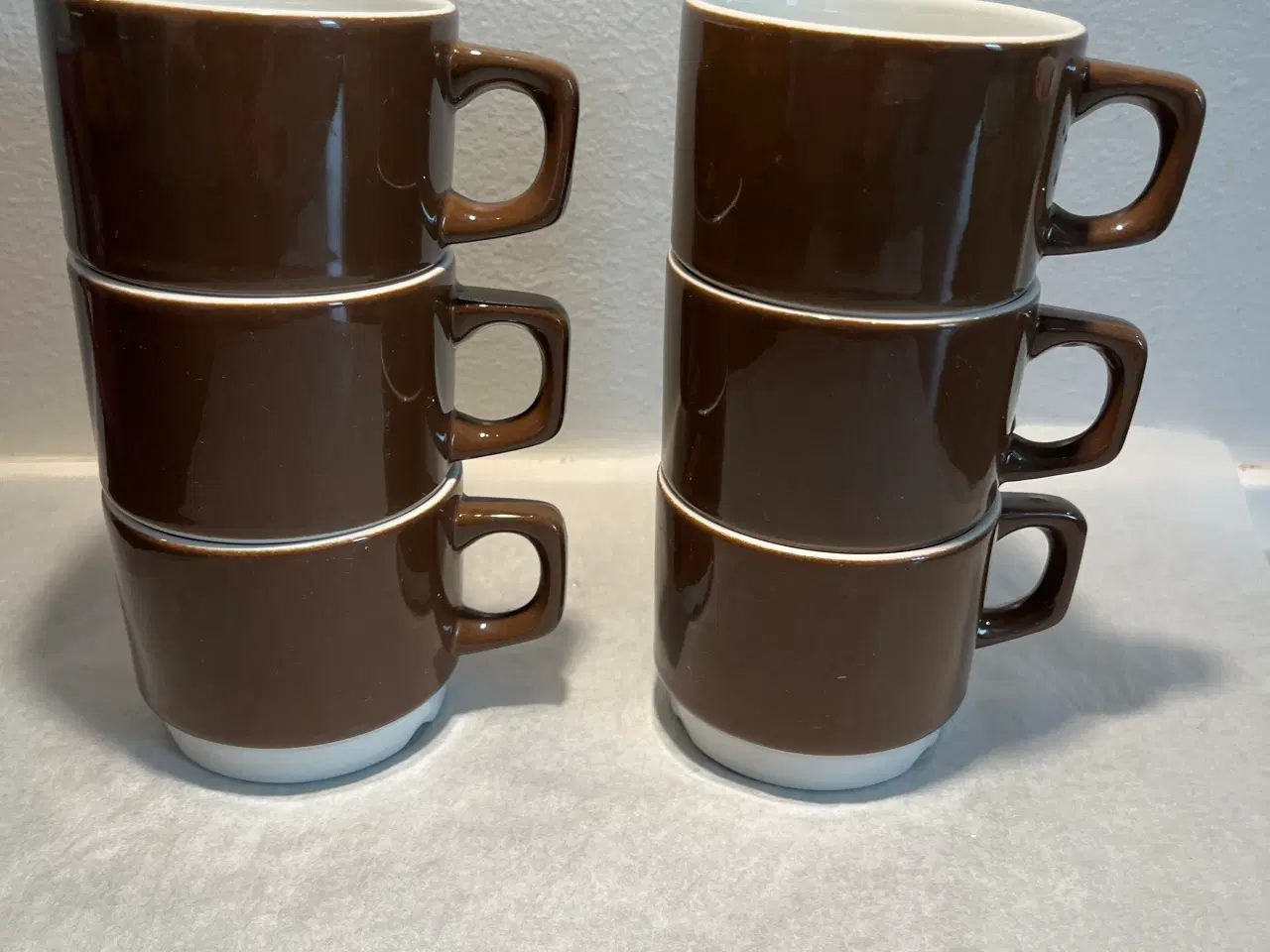 Billede 4 - 6 Vintage brune kopper - Figgjo Norway