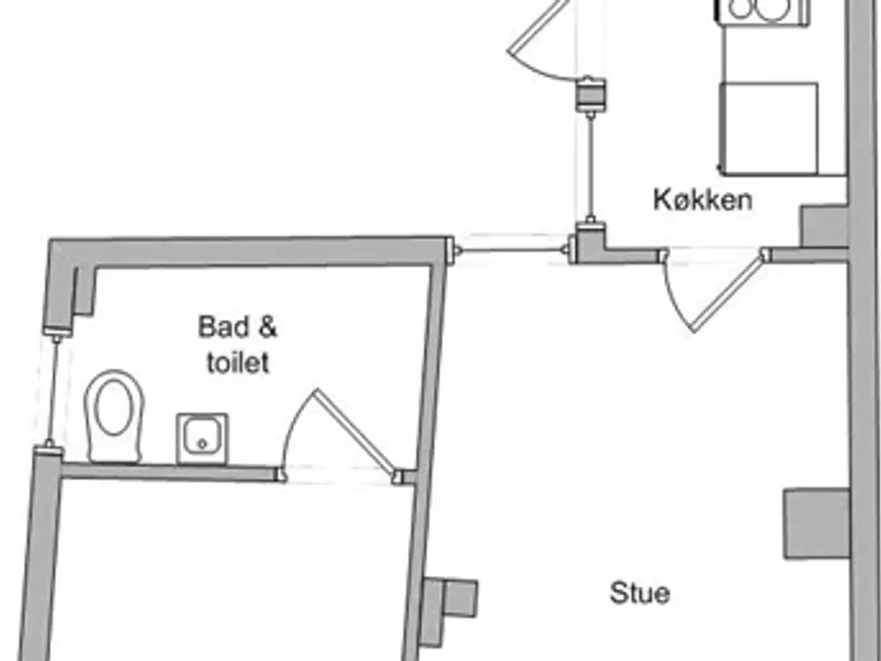 Billede 1 - 2 værelses, Bagergade, Svendborg, Fyn