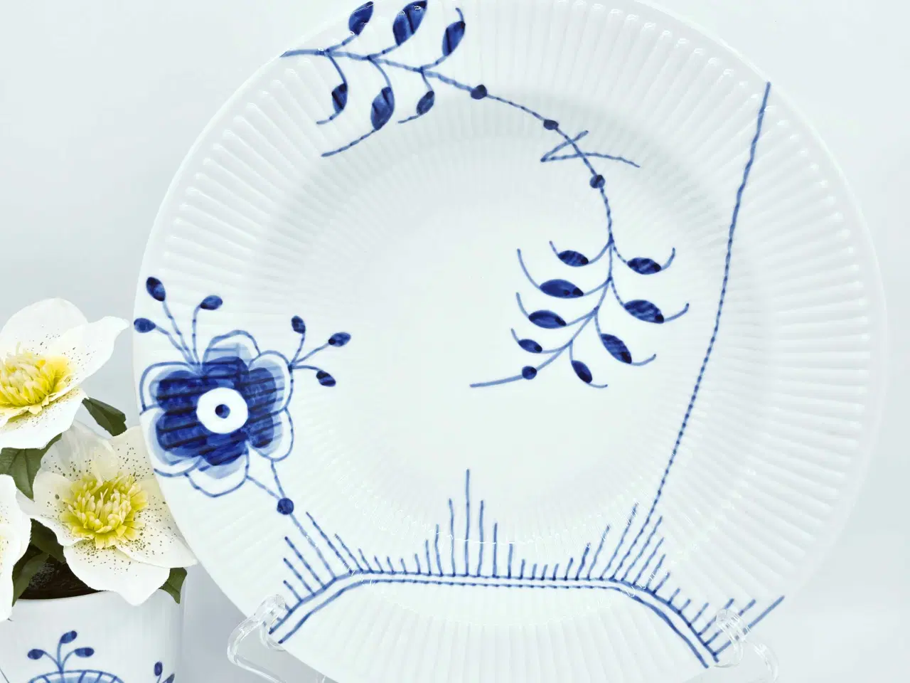 Billede 1 - Blå Mega Riflet Stor Pastatallerken 1 sortering Po