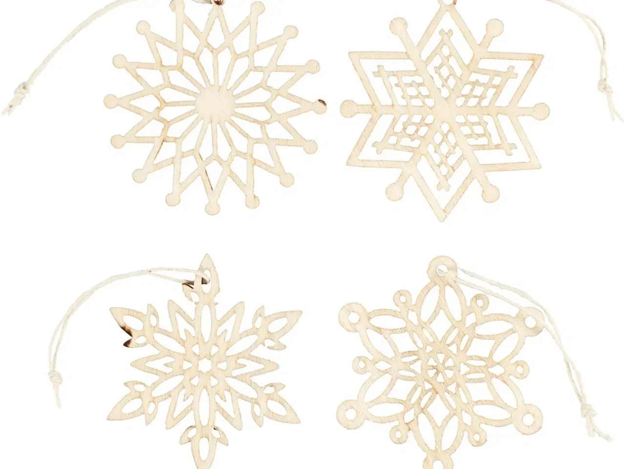 Billede 1 - Elegant ophæng i lyst træ - 8 stk. 7 cm