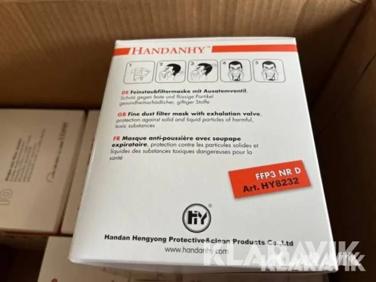 Billede 5 - Støvmasker 1 palle Handanhy FFP3 NR D  5760 styk