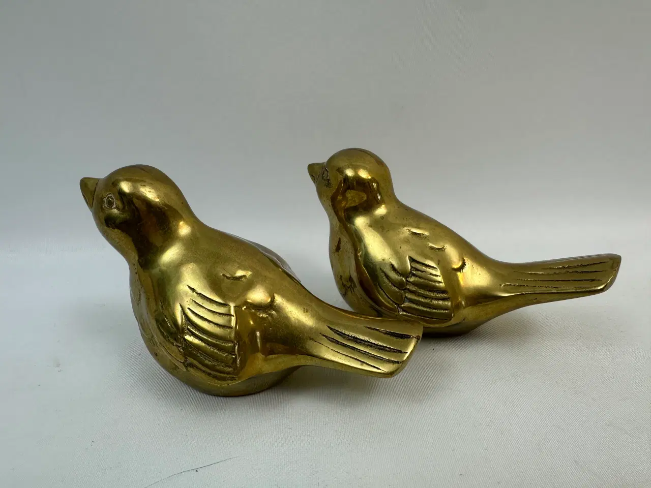 Billede 7 - 2 stk. fugle / spurve i messing (retro)