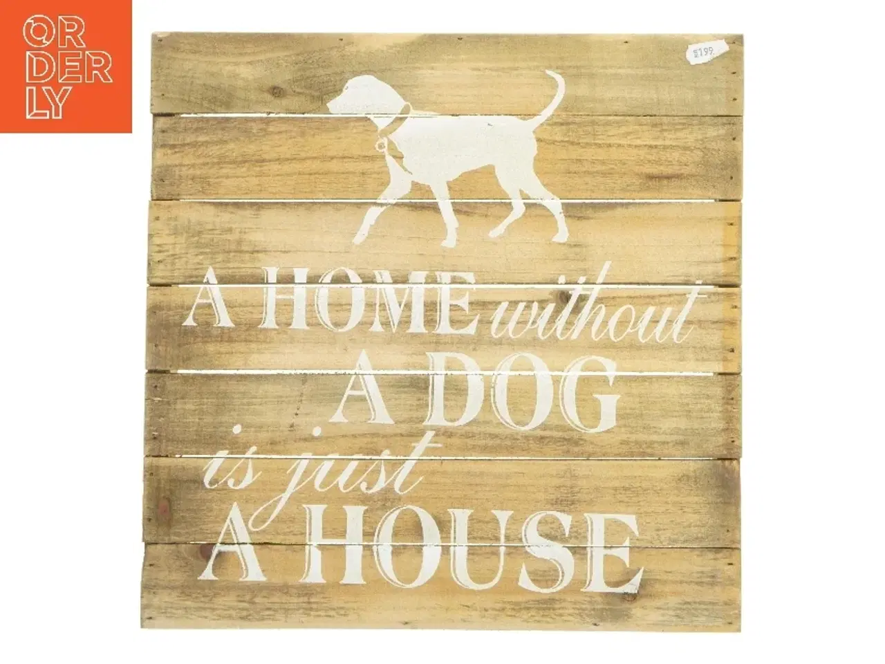 Billede 1 - Træskilt med hundemotiv fra Lafinesse (str. 35,5x35,5 cm)