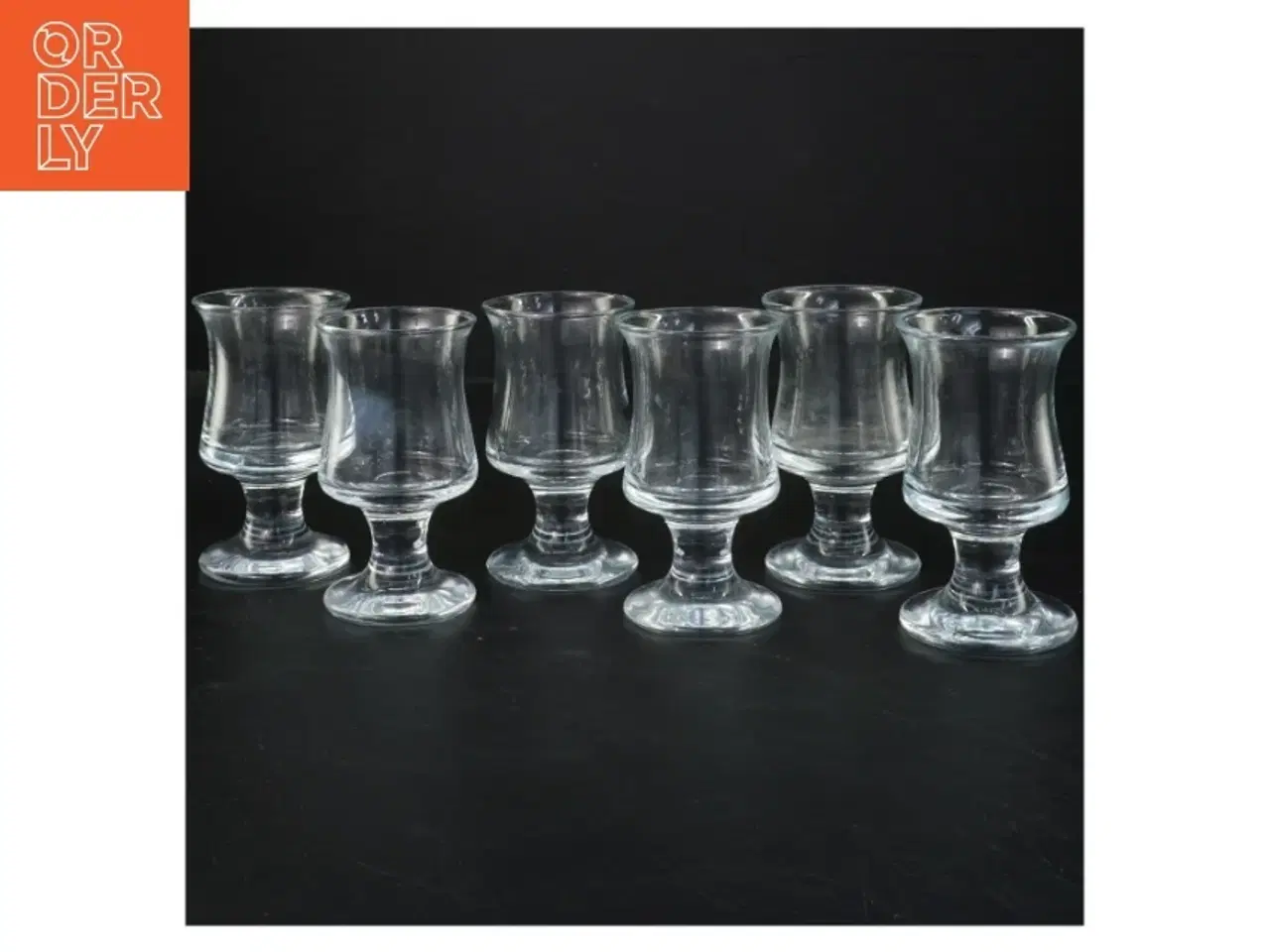 Billede 1 - Holmegaard - Seks glas på fod (str. Ø 6x10,5 cm)