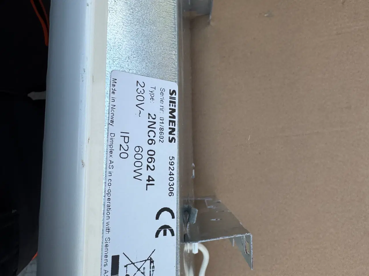 Billede 2 - Siemens 230V elradiator 600W