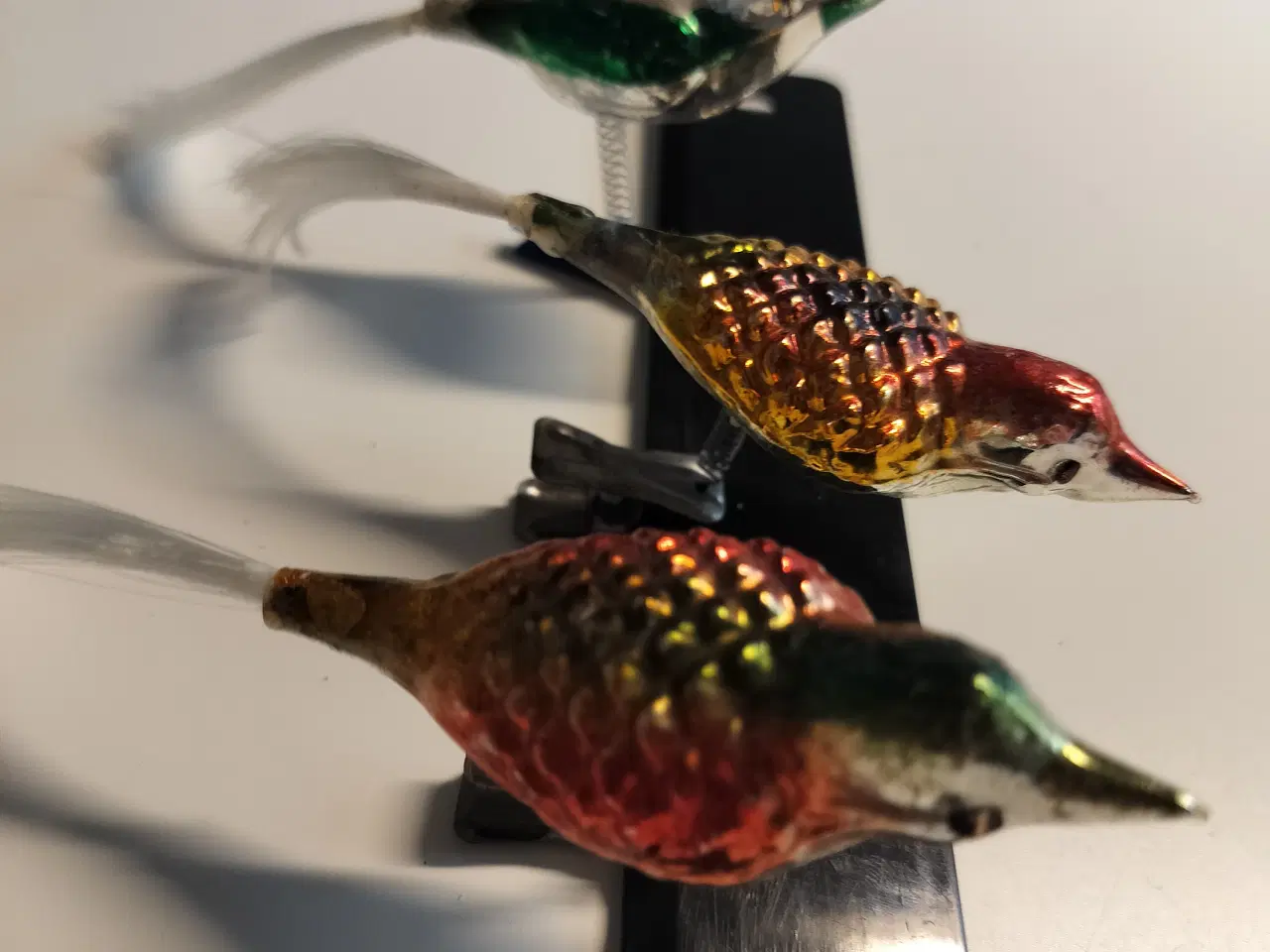 Billede 5 - Gammel Julepynt julekugle 3 stk glasfugle