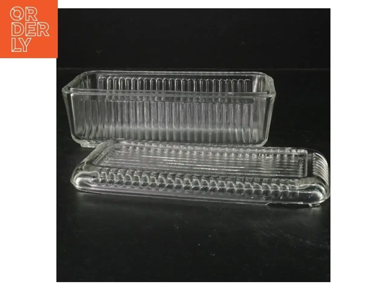 Billede 2 - Glas smør skål (str. 19,5x9,5 cm)