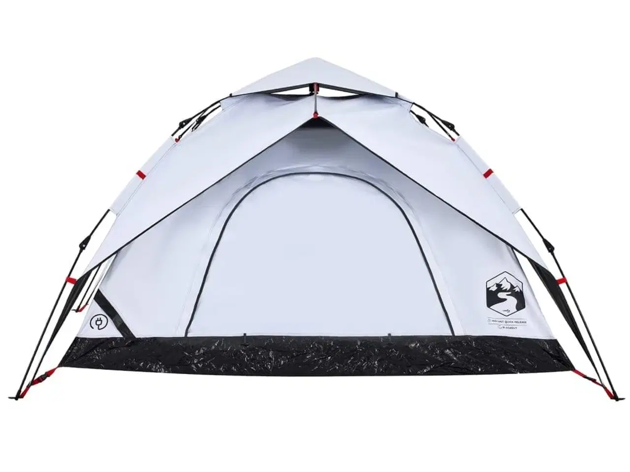 Billede 6 - 5-personers campingtelt kuppel quick-release mørklægning hvid