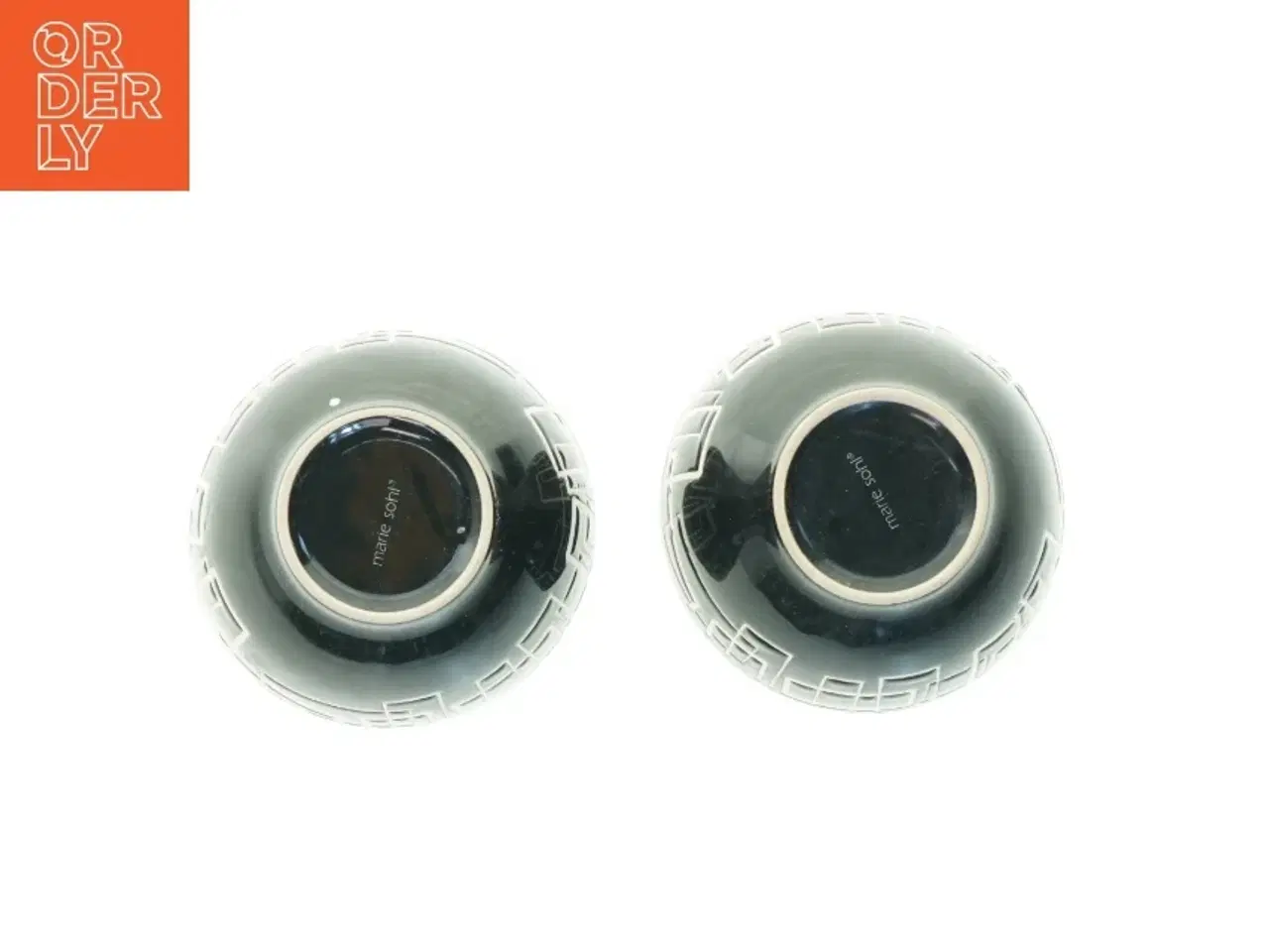 Billede 3 - Sæt af skåle med geometrisk mønster fra Marie Sohl (str. Ø 14 cm)